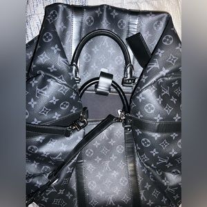 Louis Vuitton Keepall Bandoulière 55 Eclipse Mono A+ Condition with dust bag